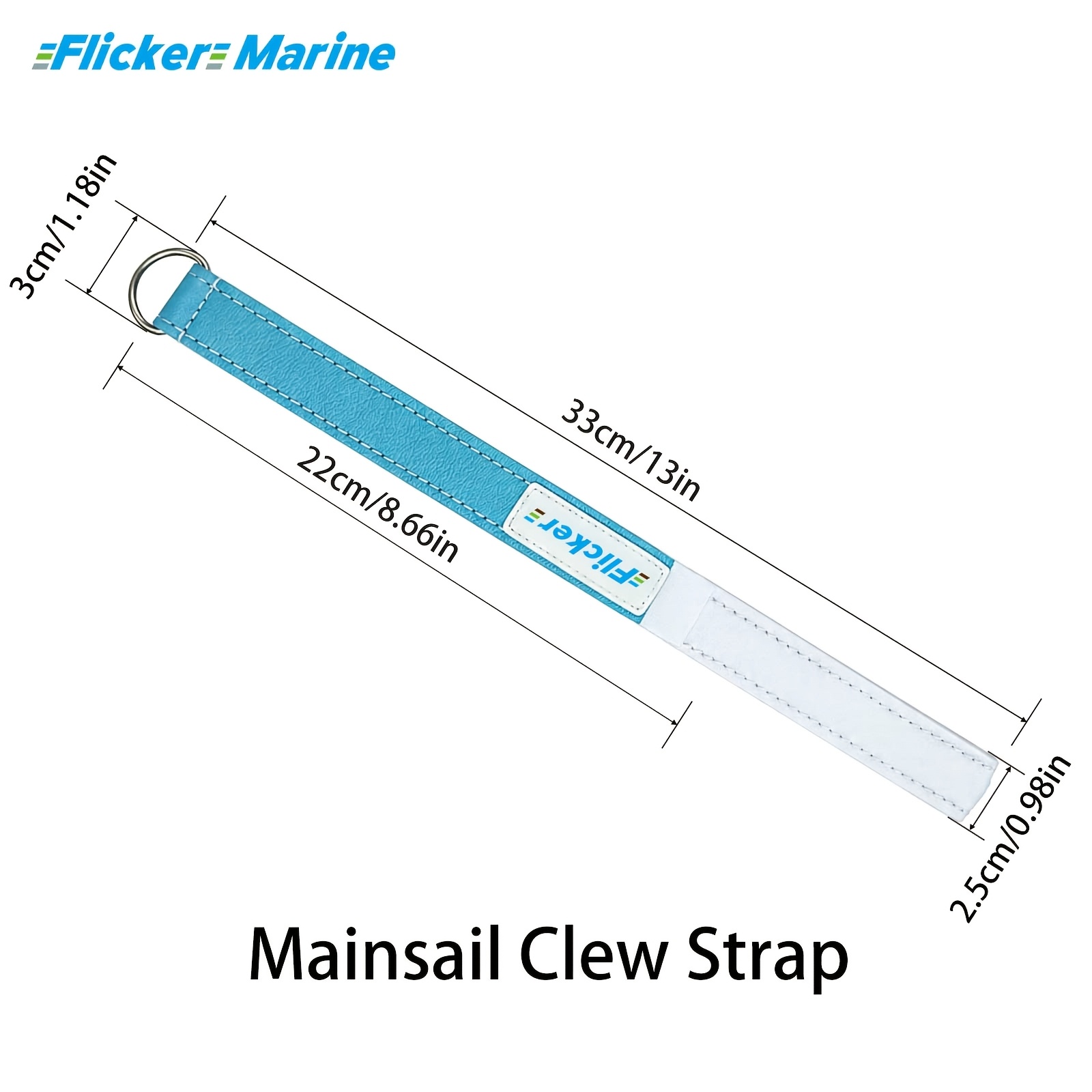 Flicker Multicolor Mainsail Clew Strap for Sailboats