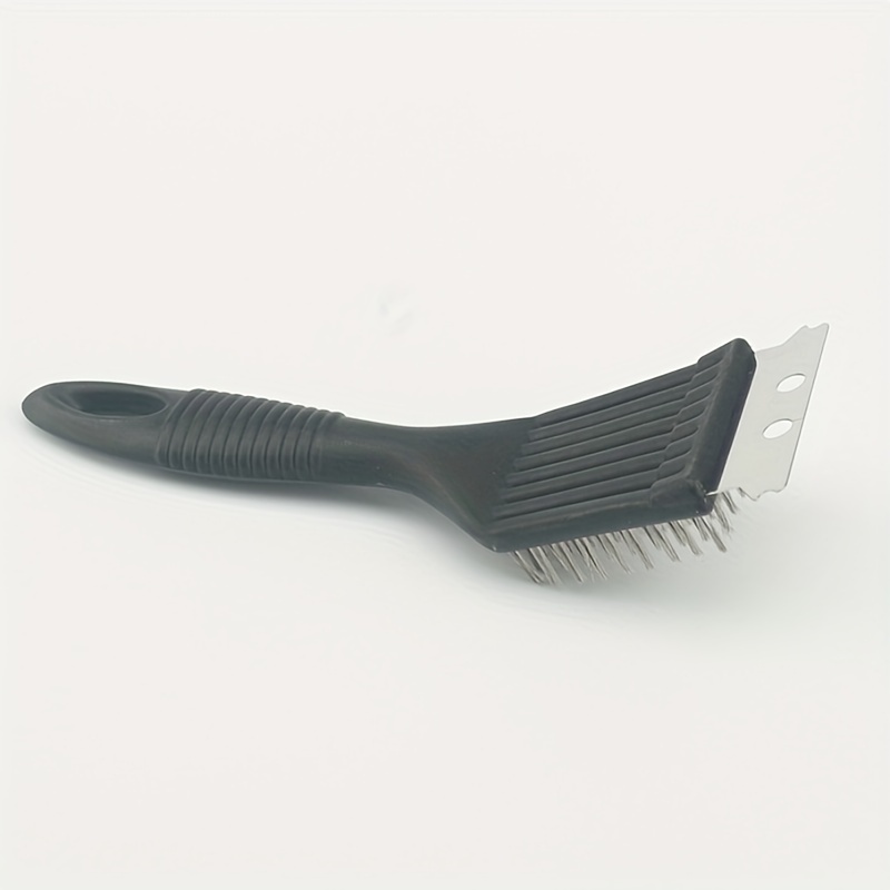 Image of 8in Portable Grill Cleaner: Deep Clean Steel Brush With Plastic Handle - Bbq Accessories For Back To School Kitchen Gadgets Kitchen Accessories