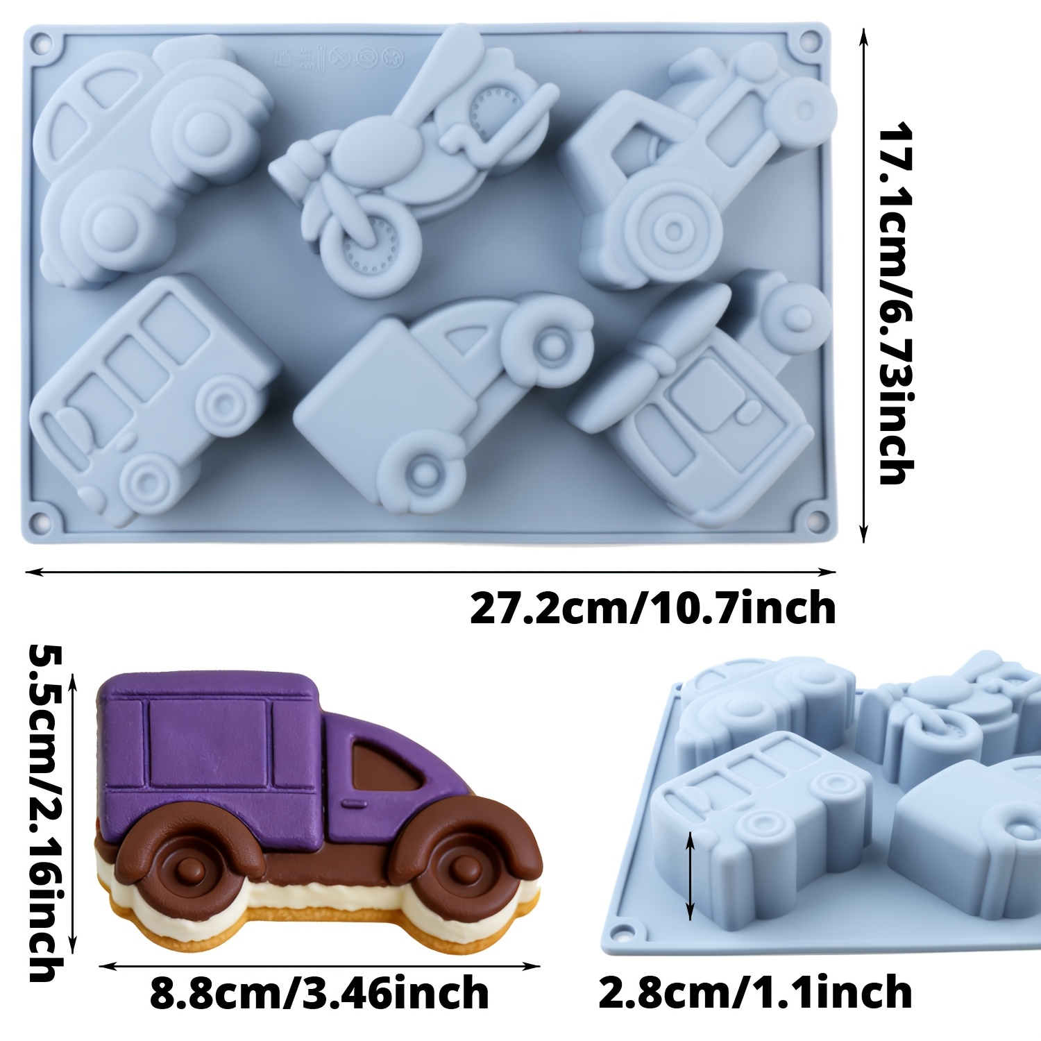 TEMU 1 stuks Siliconen Taartvorm 6 Stijlen Verschillende Bakvorm Taart Chocolade Tray Motorfiets Racing Handgemaakte Zeepvorm