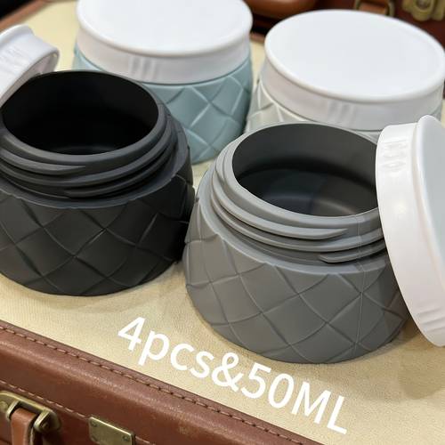 opp bag four pack toiletries travel containers suitable and travel 50ml woven textured silicone cream jar compact and portable travel size containers with lids sub packaged cosmetics face and body hand creams
