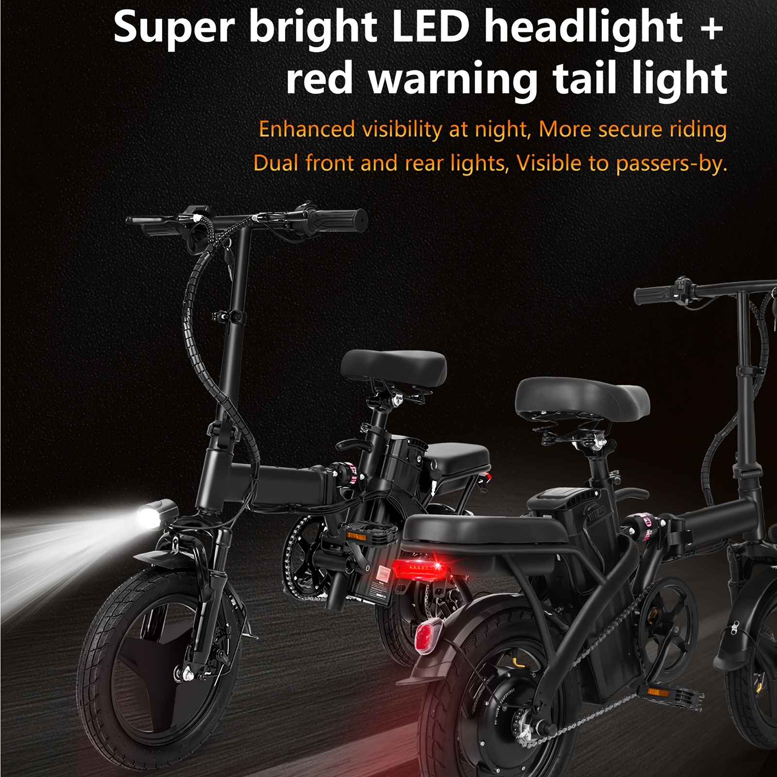 14 Inch Folding Electric Bike For Adults,750W Peak Motor,40 Miles PAS Range 20mph Speed 36v 10 4ah Battery Foldable Teens Cityrun Commuter Adults