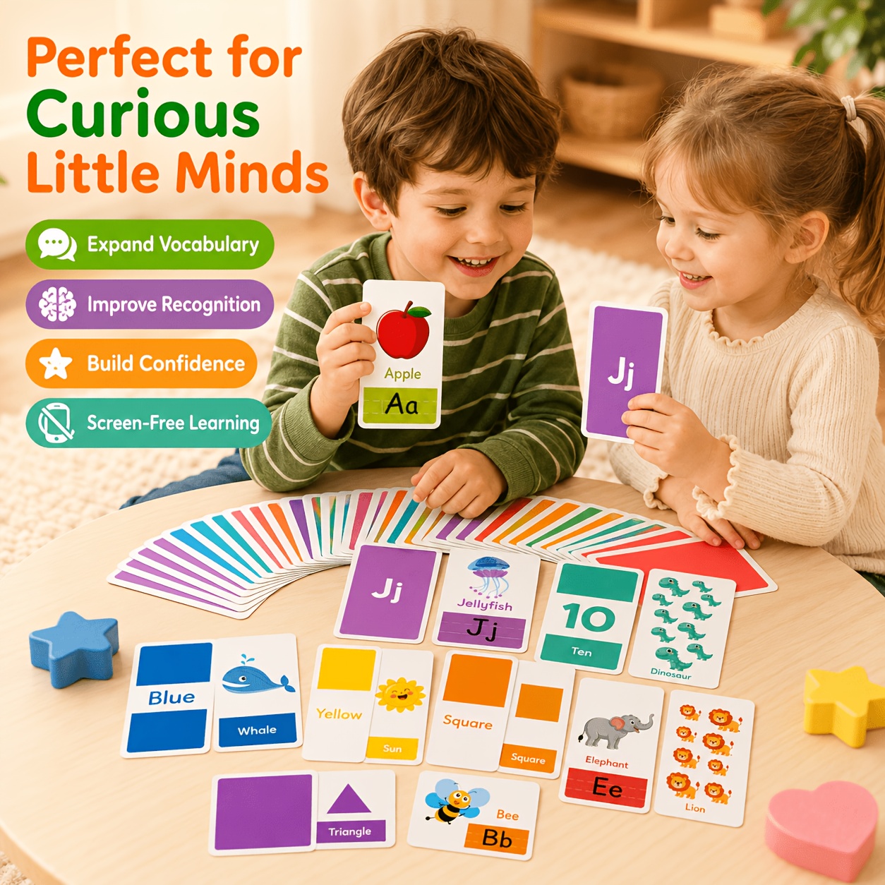 58pcs Children Learning Cards for Cognitive Development