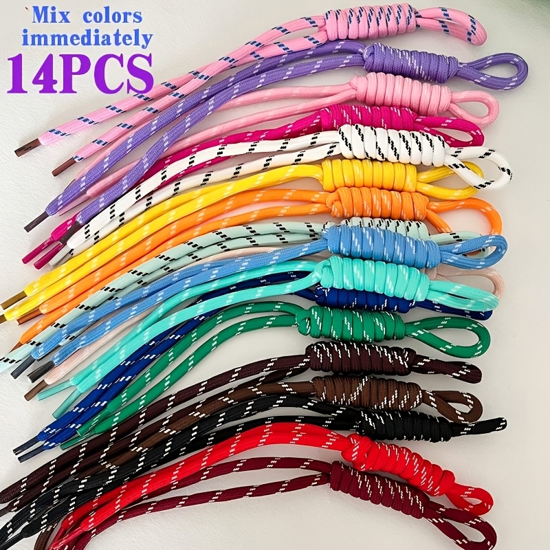 TEMU 14pcs Colored Nylon Cord Hand Weaving Set, Suitable For Keychains, Random Colors, Backpack Pendants And Weaving - Materials For Handmade Coils,