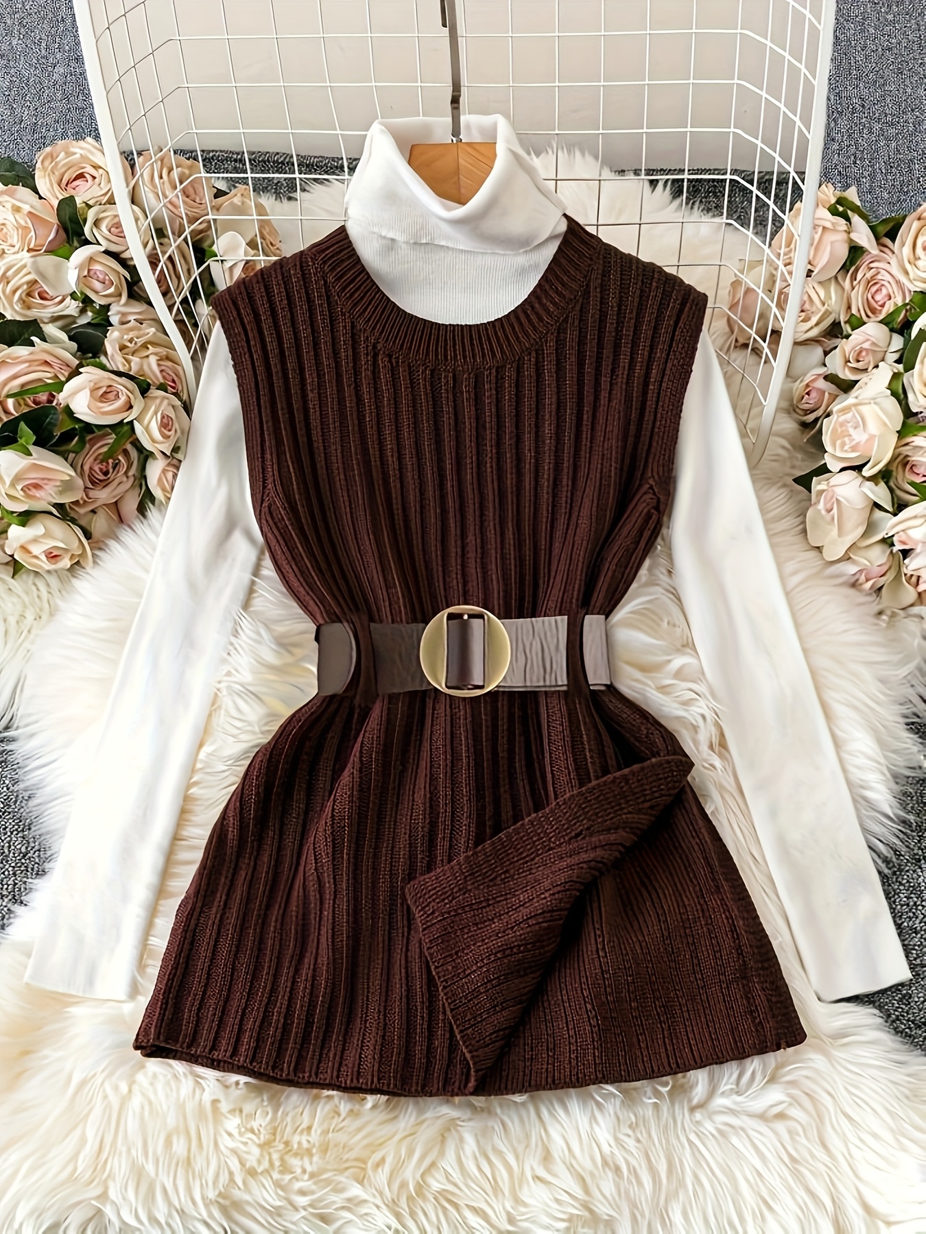 gilet élégant de couleur pour femmes - design manches avec détails de boutons, marron, parfait pour des tenues décontractées ou chic, gilet décontracté | gilet à détails de boutons | construction, gilet pour dames Détails du produit 1
