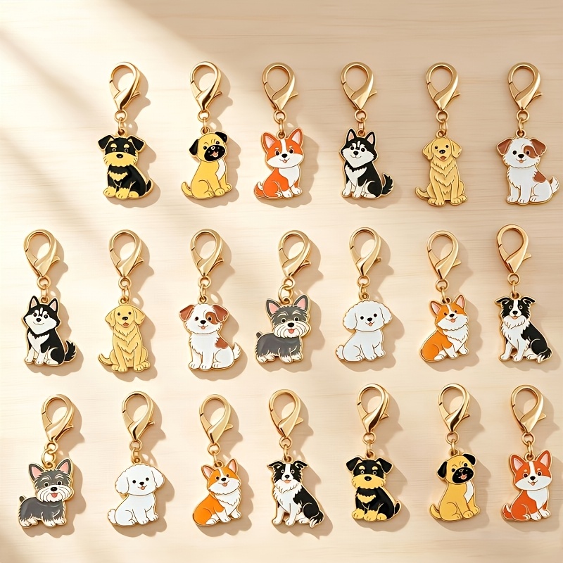 TEMU 20pcs Cute Cartoon Dog Keychains, Animal Themed Keychains, Bag Accessories, Perfect Gift For Pet Lovers, Suitable For Holidays, Birthdays,