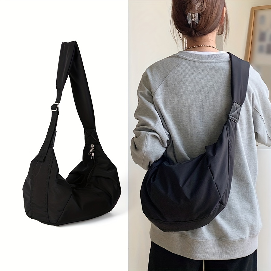 

Sac Bandoulière en Nylon Motif Dumpling - Léger, Grande , Polyvalent pour - Disponible en Crème/Noir