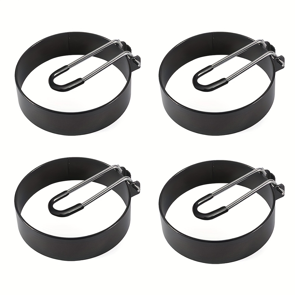 E-shop 2/4 Stück Hochleistungs-Eierring aus Edelstahl - Perfekte runde Eier, leicht zu reinigende, nicht-permeable Oberfläche, ideal für