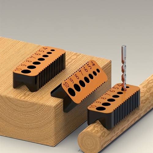 hochleistungs-bohrhilfe aus kunststoff mit 4- mm skala und nummerierten löchern (1- 0) - präzisions-bohrwerkzeuge für holz und gipskarton - kompatibel mit 4- mm bohrer, manuelle bohrhilfe