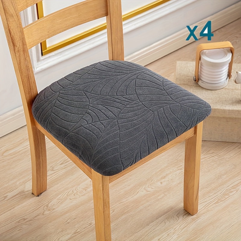 4/6pcs Elastic Jacquard Big Leaf Bandage Chair Seat Cover Chair Cover