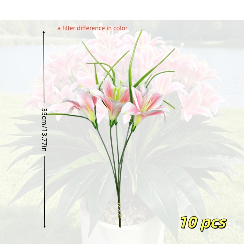 TEMU 10 piezas - Plantas de artificiales, no requieren ni riego. Adecuadas para decoración exterior en de patio, paredes de , junto a y otros