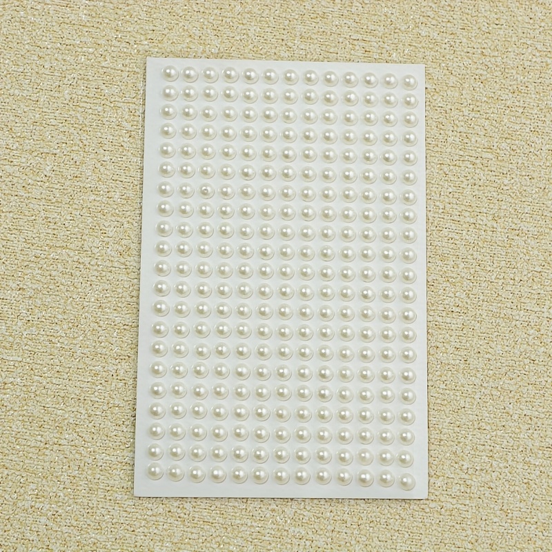 273pcs 6mm Artificial Pearls Self-adhesive Pearl Stickers Facial Pearl Stickers Suitable For Hair Face Makeup Nails Crafts