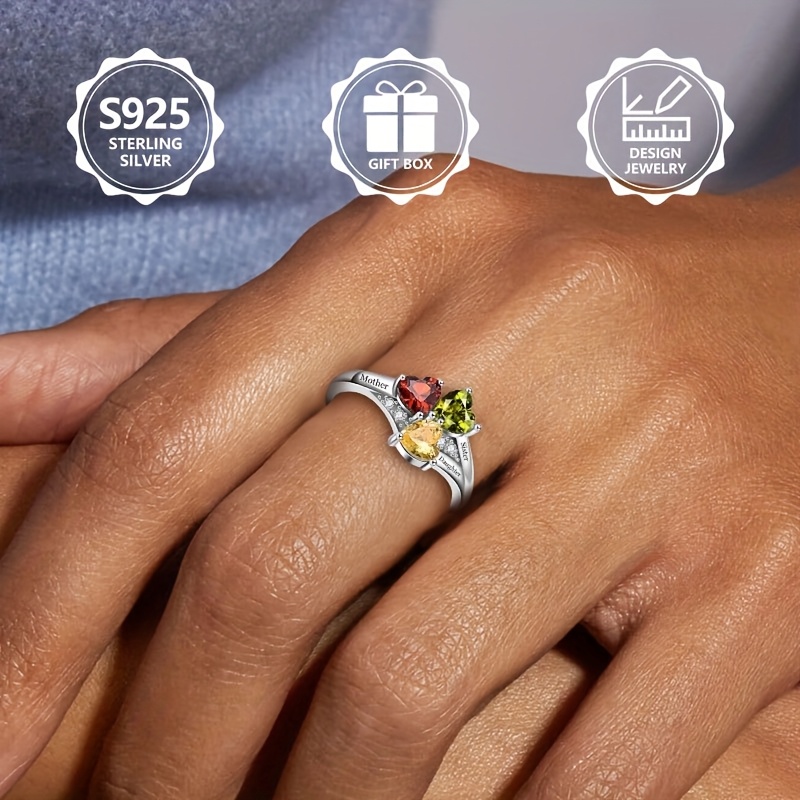 925 Silver Women's Ring with Colorful Stones