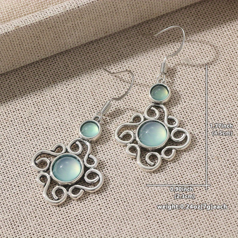 Artistic Retro Hollowed-Out Flower-Shaped Pendant Earrings