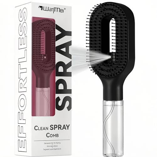 1 2pcs hairbrush mister hair mist sprayer brush 2 in 1 portable detangling hair brush with water spray for detangling and styling for women