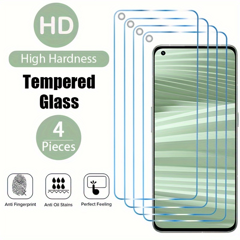 

4pcs Transparent Clear Glass For Oppo Find X3 X5 Lite Realme 2 Pro 3 Screen Protector Hd Full Coverage Tempered Glass