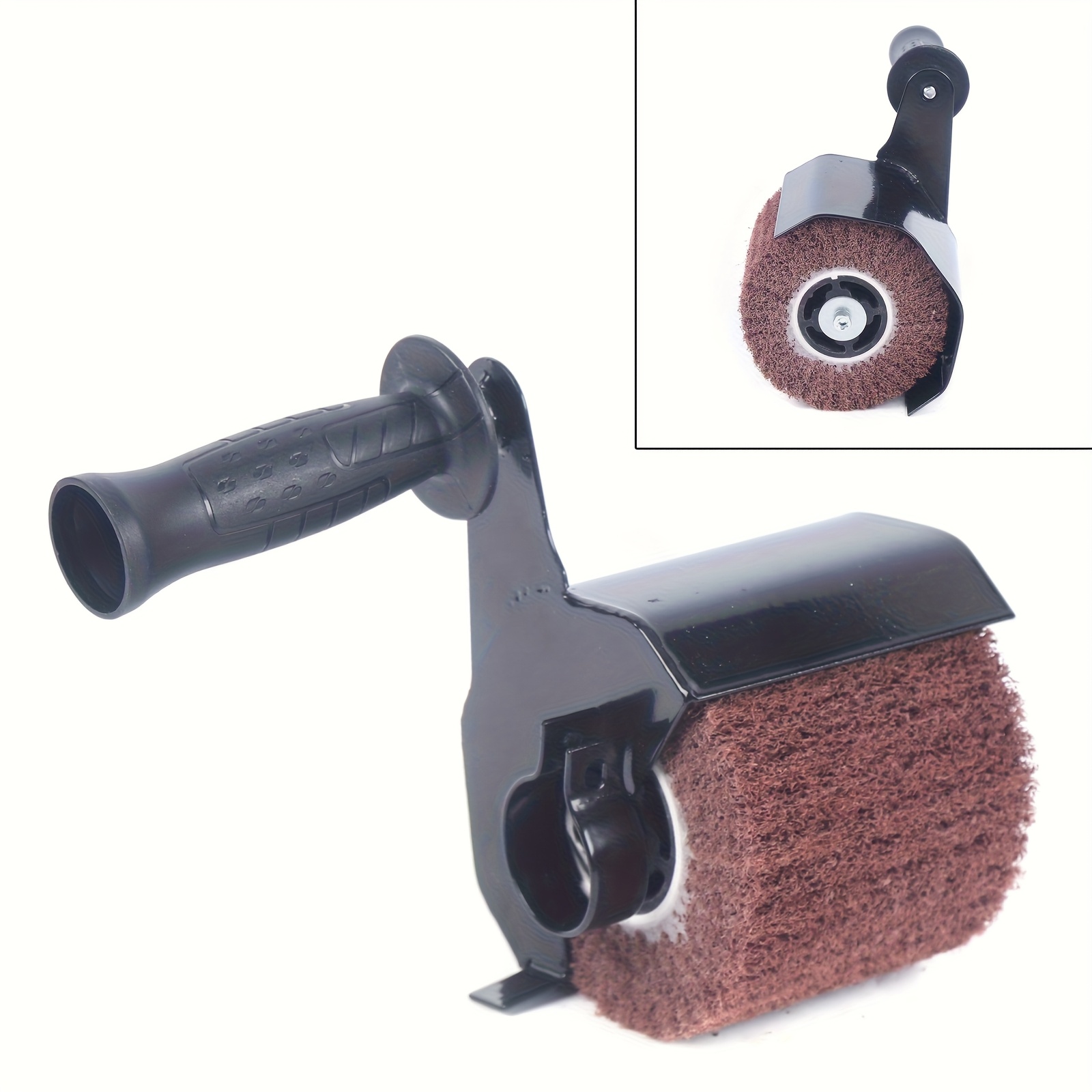 M14 Angle Grinder Polishing Kit Attachment Adopts Durable Iron Structure Without Electricity, Equipped With Pink Abrasive Pads And Black Handle, To Efficient Grinding And Polishing