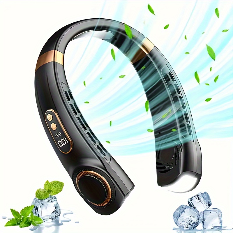 Nouveau ventilateur de cou, mini ventilateur portable, turbine de refroidissement personnelle, compact et rechargeable, silencieux, parfait pour une utilisation paresseuse