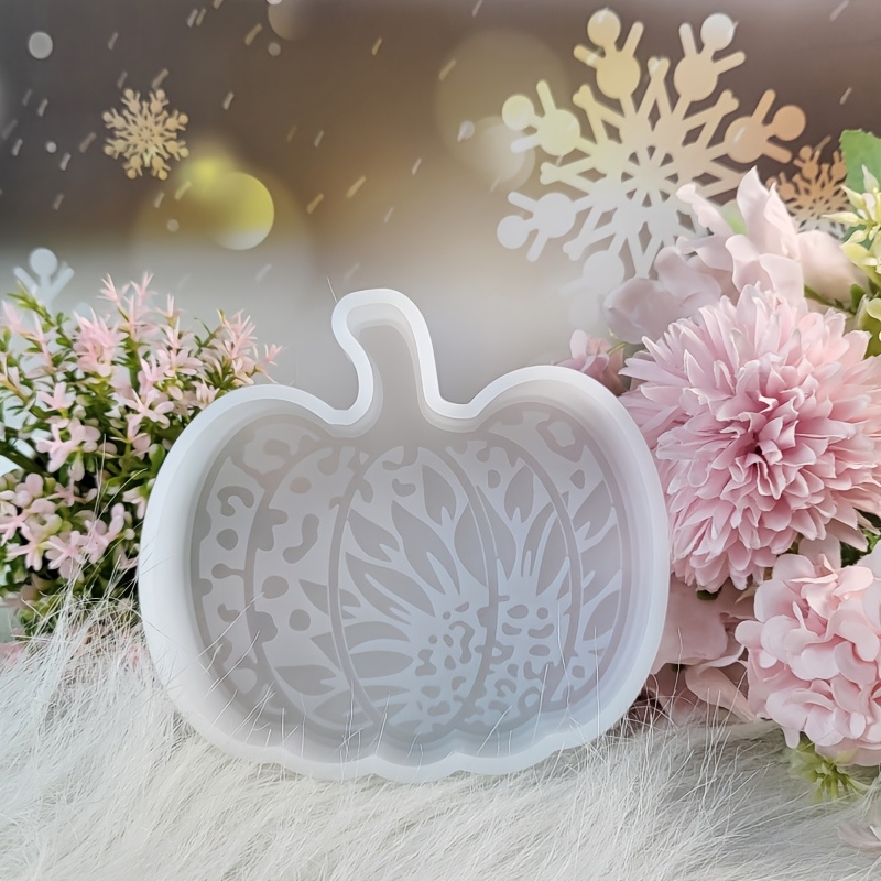Image of Pumpkin With Sunflower Freshie Mold, Silicone Candle Mold Soap Mold, Resin Casting Mold For Aroma Bead Candle Diy Crafts Home Decor Christmas Gift