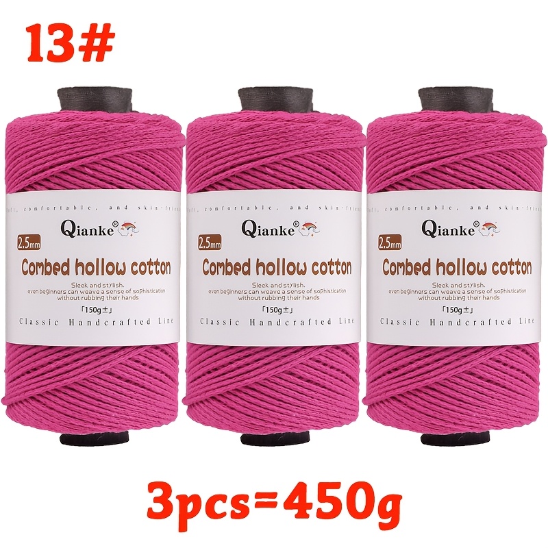   3pcs fine combed medium thick pure yarn hook knitting non loose round yarn lightweight breathable non sweaty   handmade knitting material gift yarn for   suitable for knitting production of backpacks hats