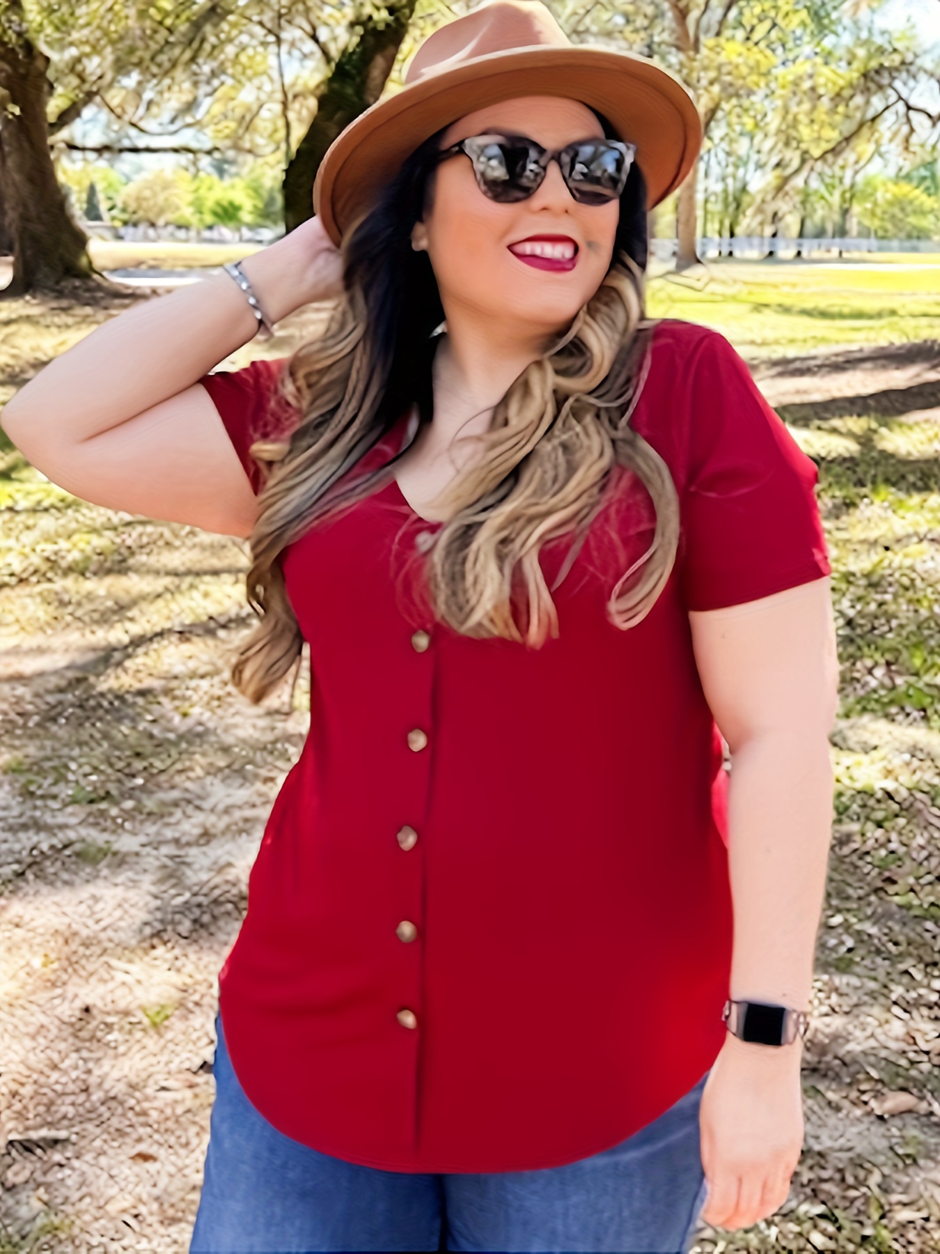 Red chiffon blouse plus size online