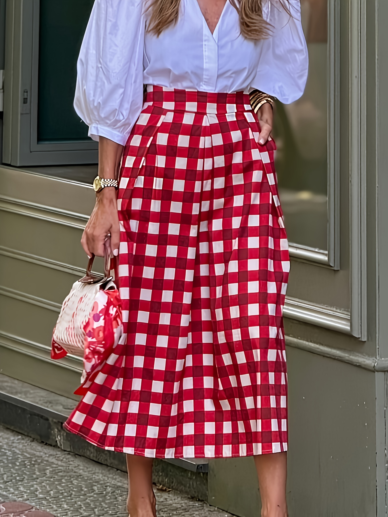 elegant high waist a line midi skirt breathable polyester Temu