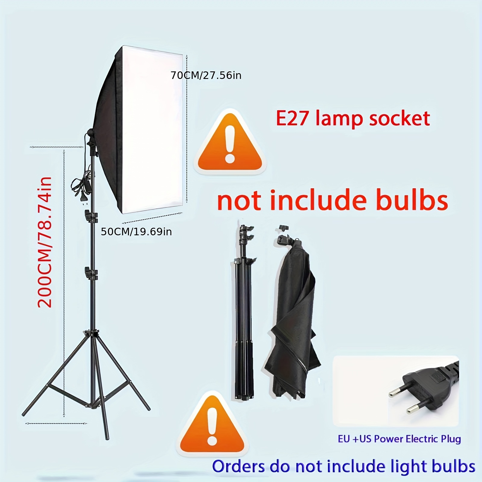 professional photography softbox kit tripod e27 Temu Mauritius