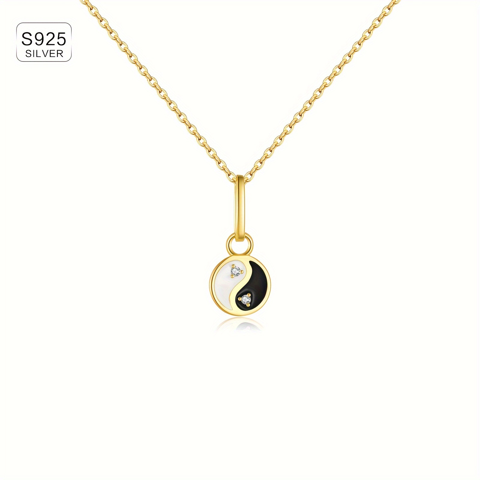 Women's 925 Silver Retro Tai Chi Bagua Pendant Necklace
