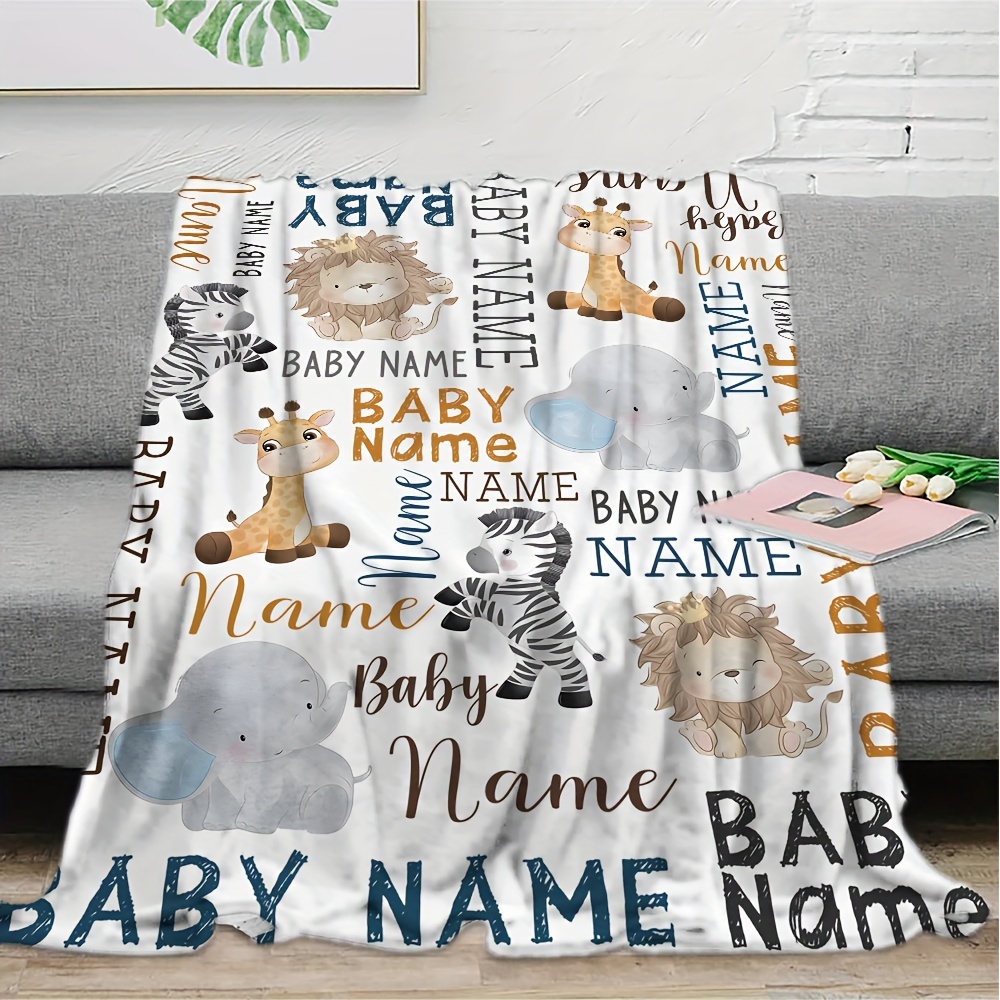 

Customizable Name Plush Blanket 1pc - Personalized Animal Gift For Anniversaries & Everyday, Cozy Fleece Throw For Nap, Sofa, Office - Machine Washable Polyester Fabric For Small To Large Dogs