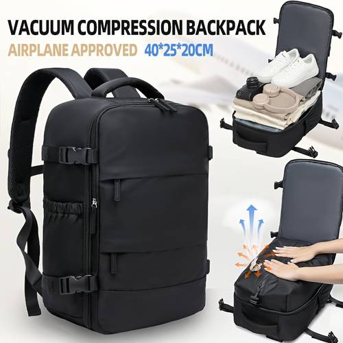 item picture suitcase vacuum compression backpack air pump airplane approved large capacity travel backpack 40 25 20cm multifunctional backpack vacuum compression bag with vacuum pump storage artifact vacuum main bag tips 50 space extra large