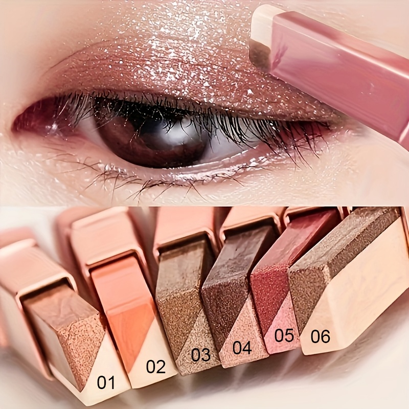 6 pack   eyeshadow stick set matte shimmery   waterproof long lasting eye makeup plant based squalane enriched eyeshadow pen lightweight under 300g