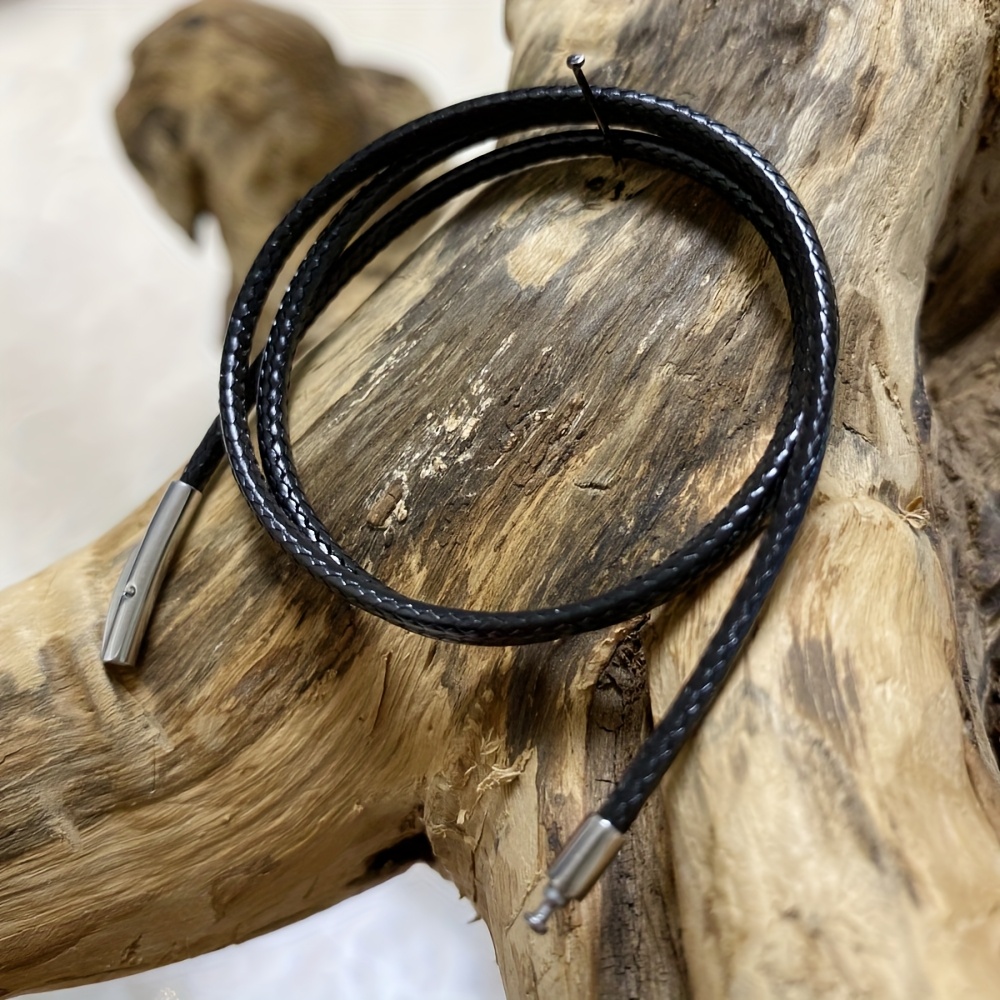 Image of 2mm Thick High-quality Pendant Necklace Cord For Men And Women, Black Woven String For Hanging Pendants, Suitable For Collarbone Wear