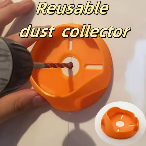 1pc orange drill dust collector collects wall dust floors clean suitable for construction and easy to clean durable drill dust accessory essential management tool