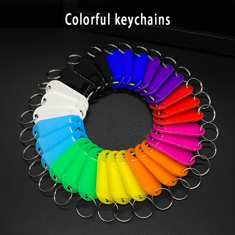 

30pcs Plastic Keychain Tags - , Labelable Key Fobs For , Dorms & Real Estate - , Assorted Colors