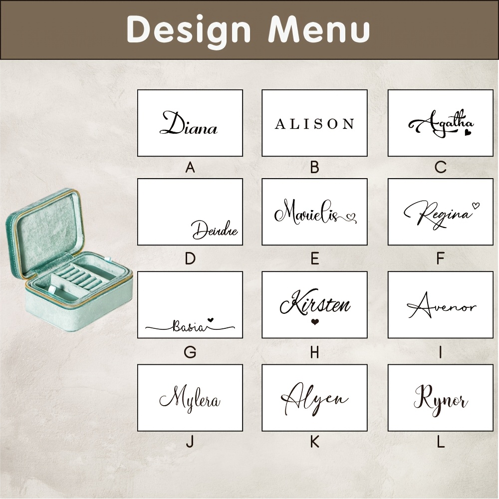 Personalized Jewelry Organizer with Velvet Interior
