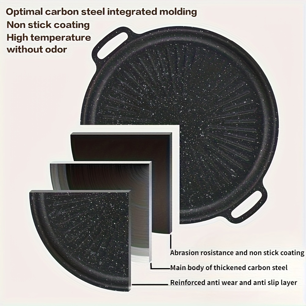 Durable Cast Iron Korean-Style BBQ Grill Pan with Non-Stick Coating & Solar Pattern Design - Even Heat Distribution for Indoor/Outdoor Use, Camping, RV, House Parties, Commercial & Everyday Cooking, Flat Top Grill Accessories, Rv Cooking, Sleek Cooking Surface, Premium Cookware, Versatile Cookware, Outdoor Enthusiasts, Indoor Grilling, Modern Cookware, Highquality Cookware, Portable Cookware, Party Hosts