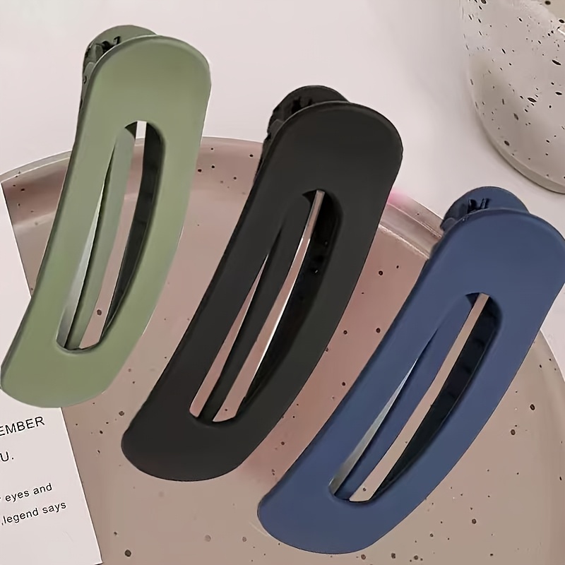 3pcs Ladies' Elegant Matte Large Hair Clip- Acrylic Anti-Slip Toothed Hairpin, Easy And Elegant Rectangular Hairpin, Stable And Fixed, Solid-Color Headpiece, Suitable for Daily And Formal Looks, Cute Hair Accessory, Smooth Surface