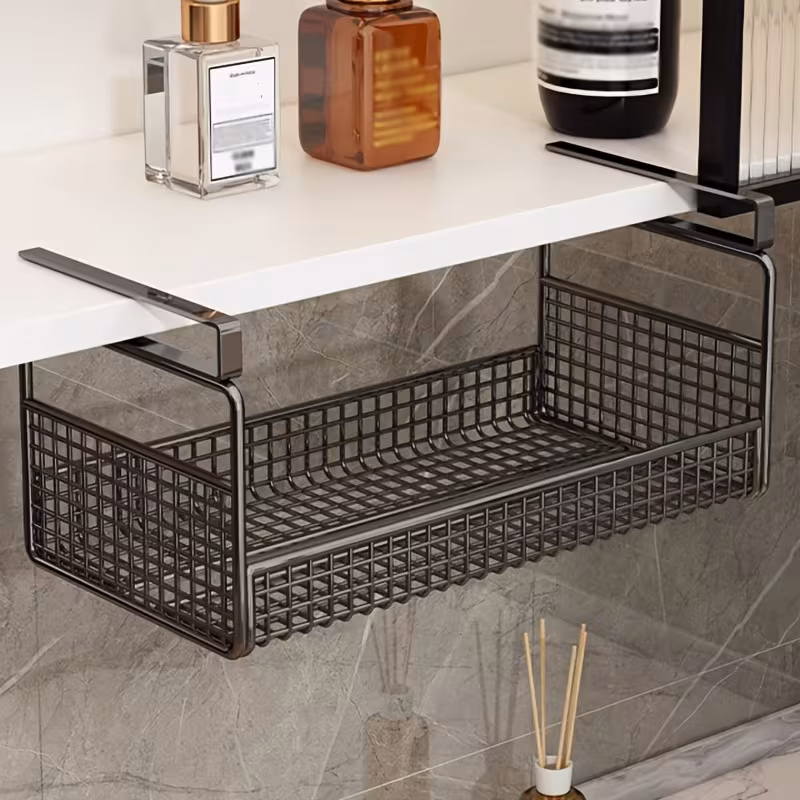 1pc wall mounted iron tissue holder hanging paper towel organizer for kitchen and bathroom no drilling required brand Product details 3