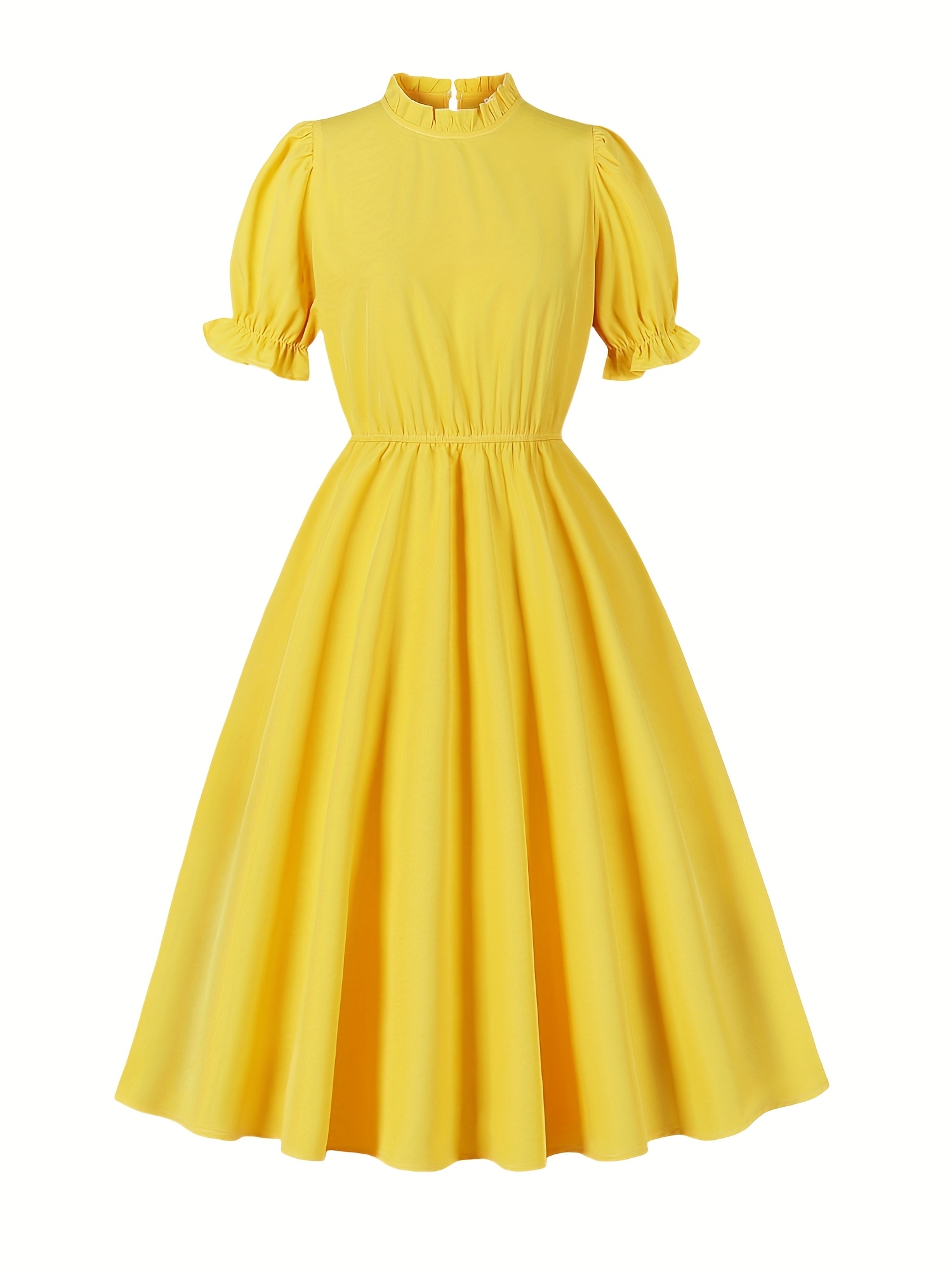 womens vintage elegant flared a line dress short sleeve - Temu United Arab  Emirates