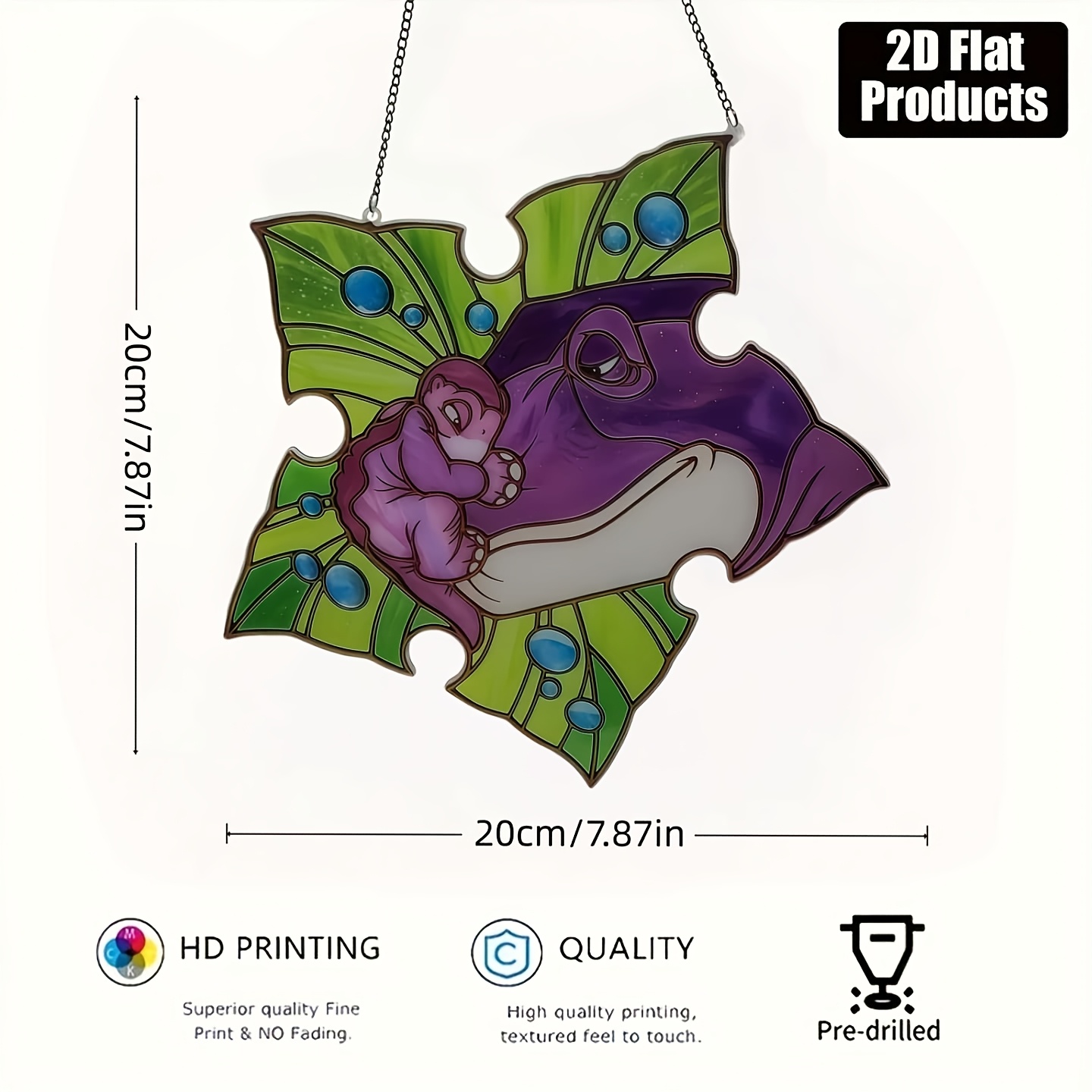 TEMU 1pc 2d Flat - Treestar Acrylic Sun Catcher Decoration - Dinosaur Era Themed Gift - Valentine's Day Gift Recommendation