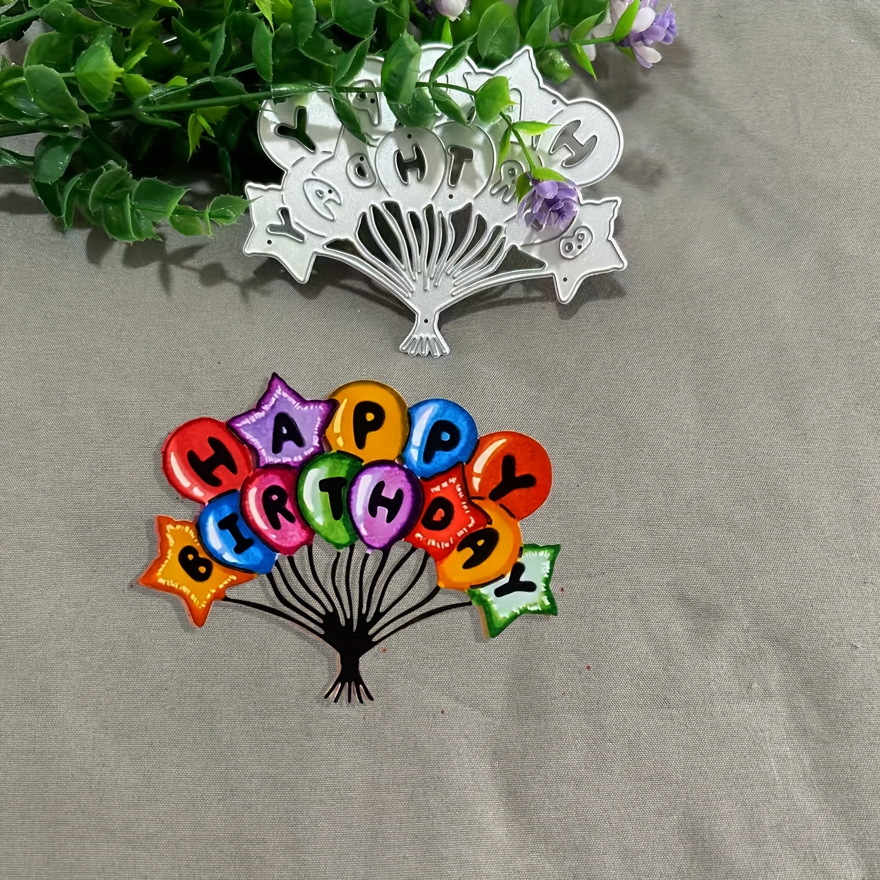TEMU 1pc Happy Birthday Metal Cutting Dies, Diy Scrapbooking Embossing Stencil, Handmade Greeting Card Decoration Die Cutting Tool, Gift Card Making