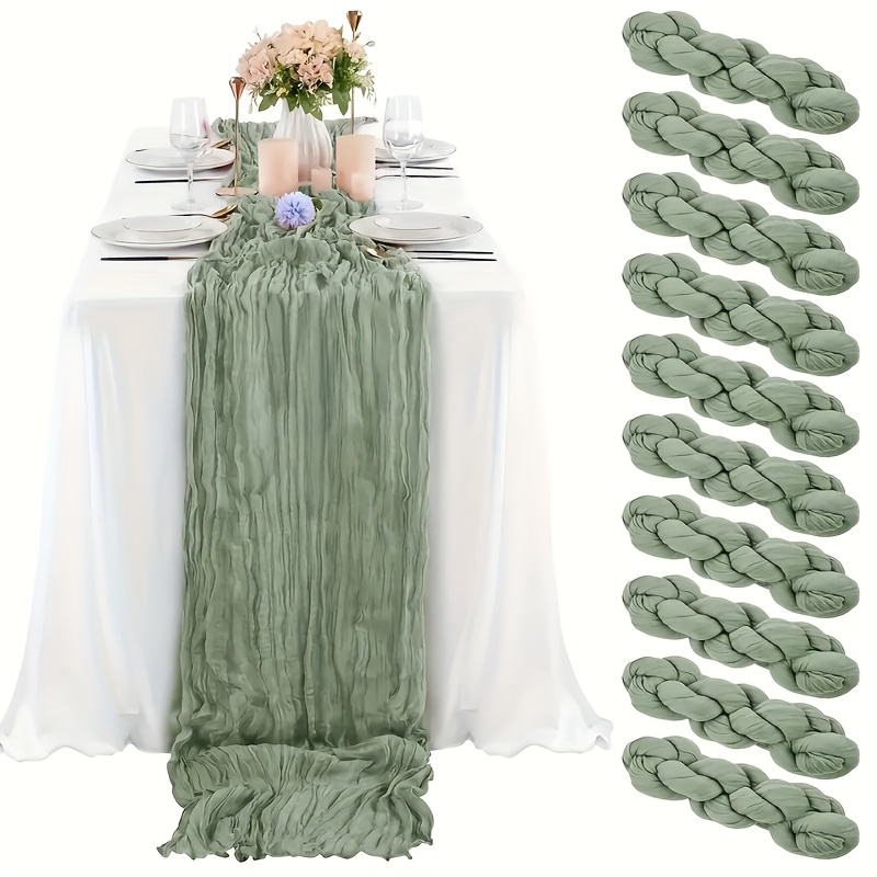 10 Festive Bohemian Floating Side Tablecloth - Suitable For Wedding, Reception And Party Decoration - 100% Polyester, Rectangular, Braided, Covered Polyester Fabric