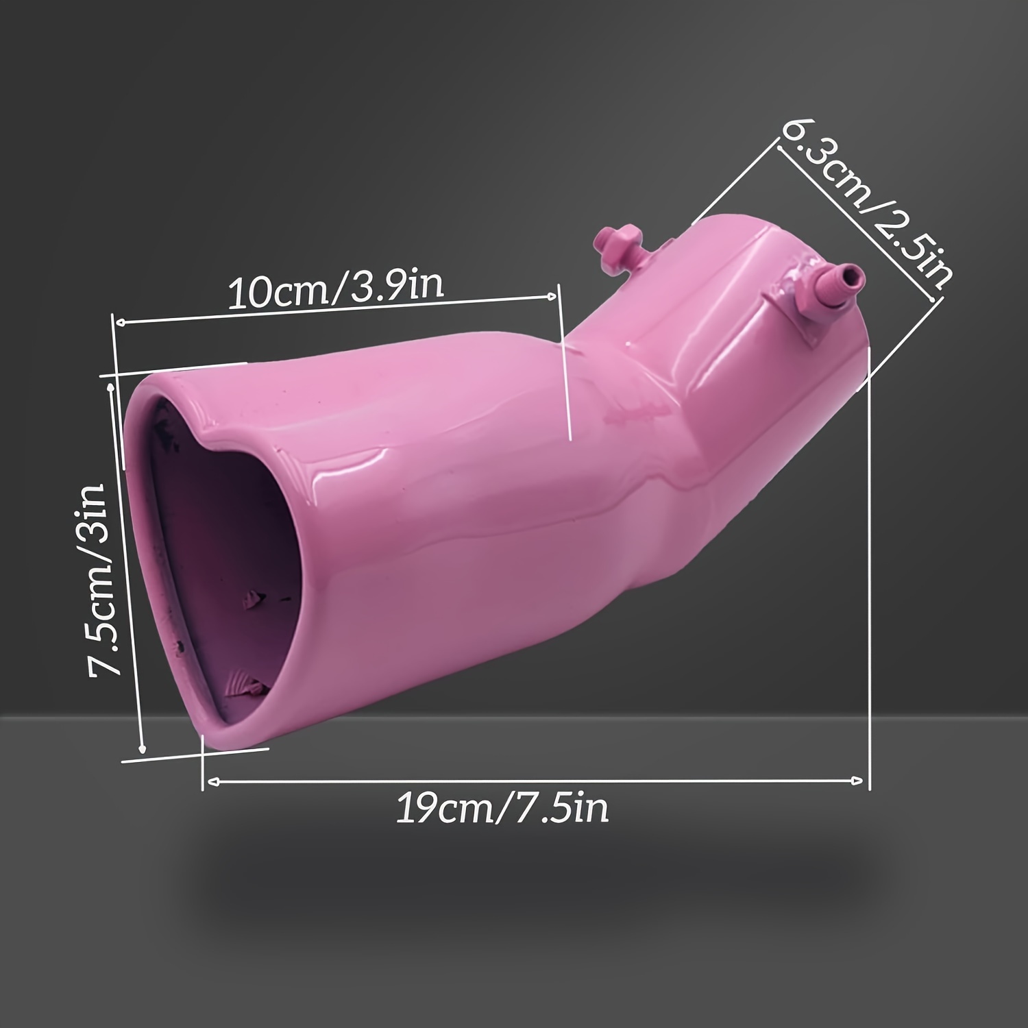 TEMU Car Exhaust Tip 2.5 Inch Inlet, Universal Car Exhaust Pipe Modification Tail Throat Tail Pipe Stainless Steel Muffler Tip, Adjustable Heart Shaped Car Thickened Pipe (curved, Pink)
