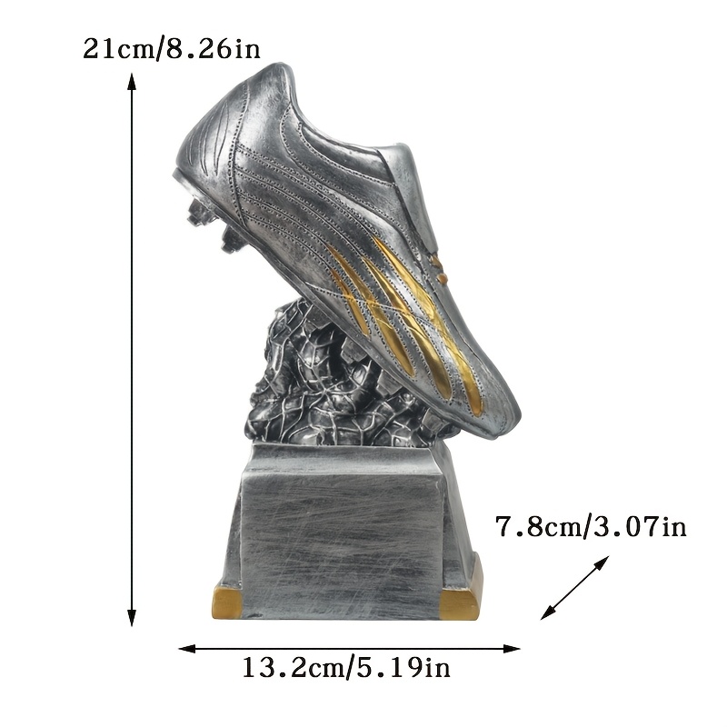 Top pick1pc, Silvery Boot Trophy Statue Ornament, Resin Craft Ornament, Art Piece Ornament, Hand-Painted, Home And Office Decor, Sports Theme Collectible Ornament, Ideal Choice for Bookshelf Display, Football Fan SouvenirOpen in new tab.