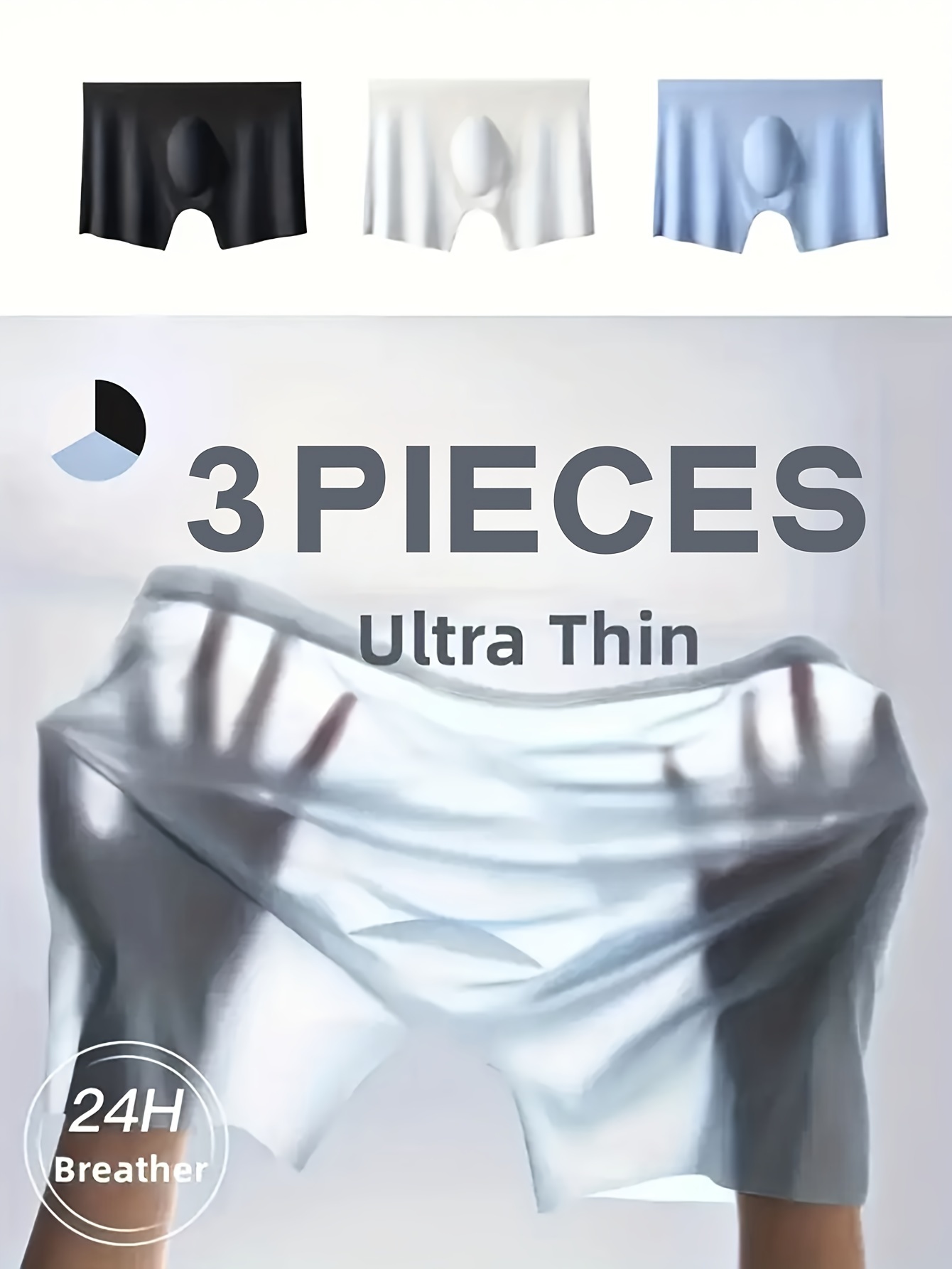 2 Pieces Boyshorts Seamless Ice Silk Underwear For Women Female