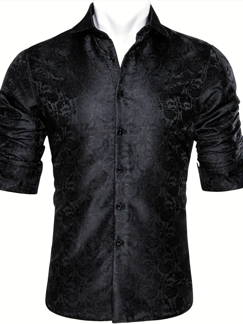 mens formal long sleeve black dress shirt a regular - Temu mens formal long sleeve black dress shirt a regular - Temu
