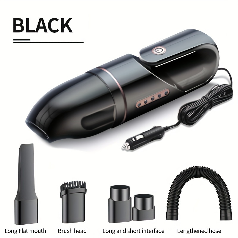 Image of Powerful Car Vacuum Cleaner - High Suction, 12v Handheld For Interior Cleaning, Strong Suction For Hard-to-reach Areas, With Flat Nozzle, Ideal For Car And , Car Vacuum Cleaner Strong Suction