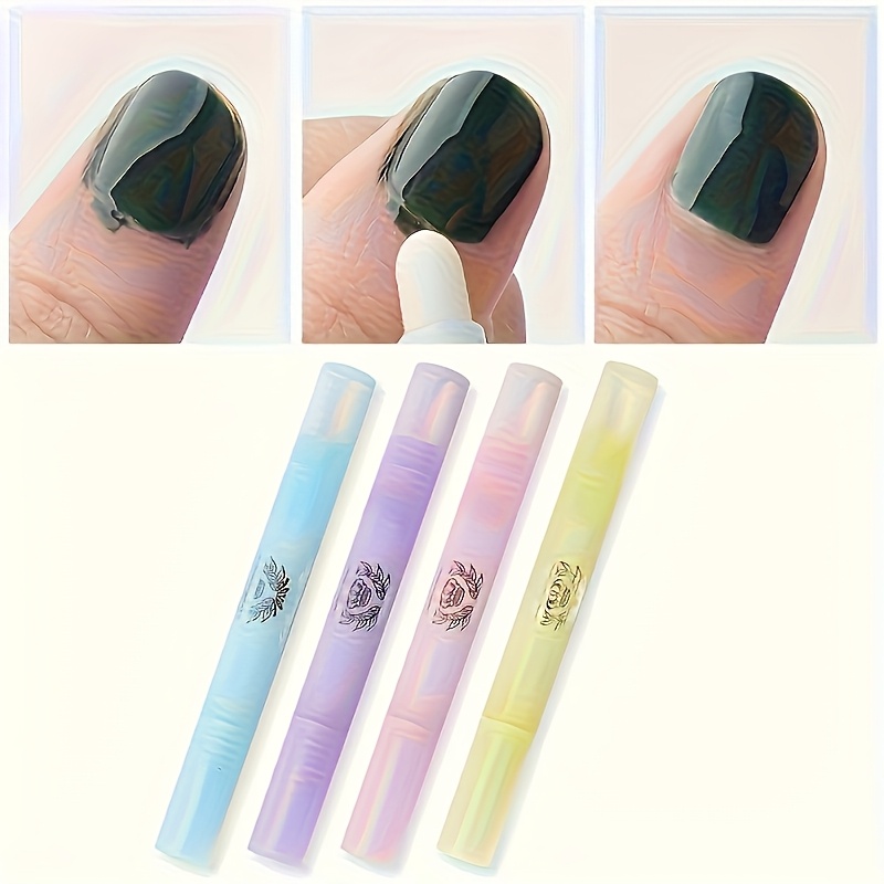 Image of 4pcs Nail Art Cleaning And Correction Pen, Multi-functional Manicure Tool Nylon Brush Head For – Suitable For Professional Salons