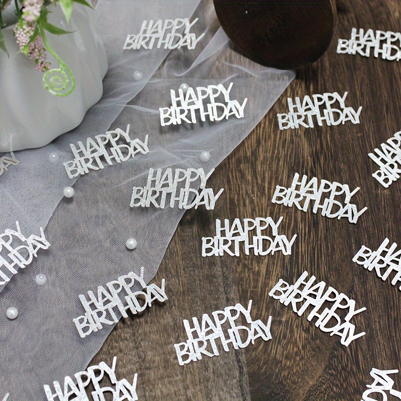 Image of 70pcs Happy Birthday Confetti In Golden/rose Golden/silvery, Carnival Themed Birthday Party Tabletop Decorations