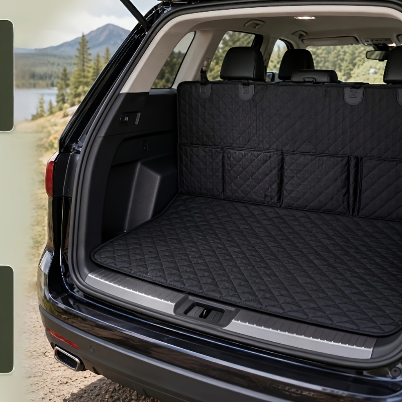 TEMU Suv Pet Car Trunk Seat Cover With 4 Storage Pockets To Prevent Dirt And Is Easy To Clean
