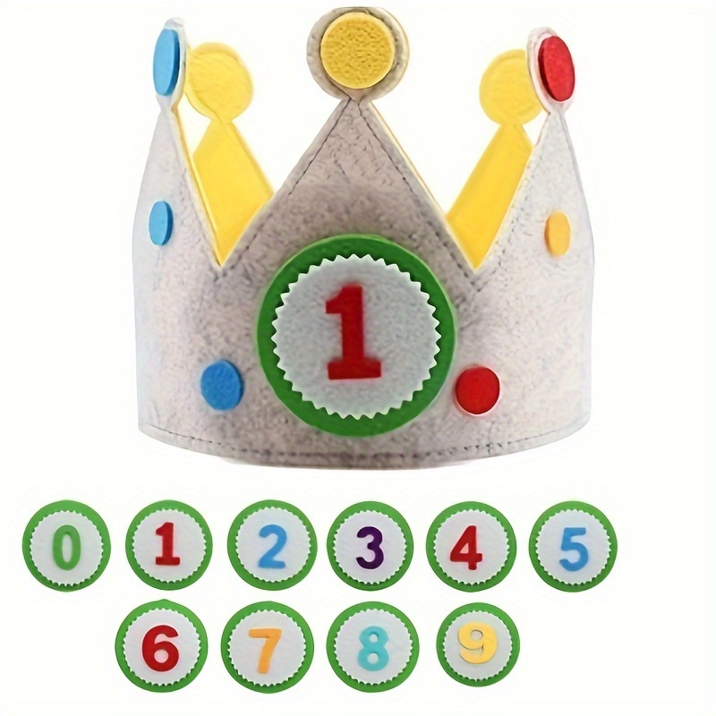 TEMU Set, Birthday Party Decorations Felt Comfortable Birthday Hat Adjustable Celebration Durable Lightweight Crown Photo Props